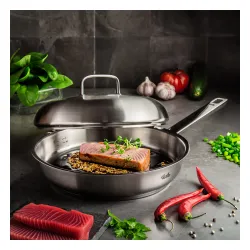 FISSLER Original Profi Collection 28 cm - patelnia ze stali nierdzewnej z pokrywką