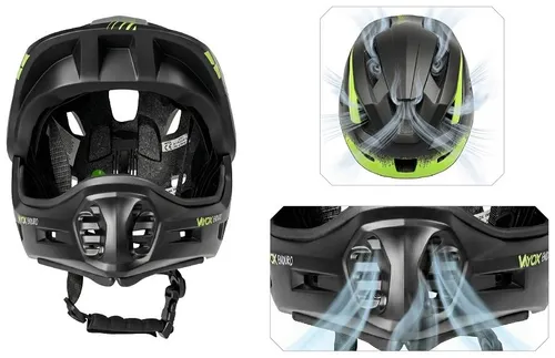 Kask rowerowy VAYOX Enduro VA0421BM Czarny Full Face z odpinaną szczęką (rozmiar M)