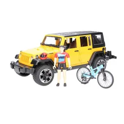 Машинка Bruder Jeep Wrangler Unlimited Rubicon z rowerem górskim i figurką kolarza (02543)