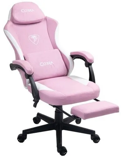 Fotel COBRA Player 5.0 CRF54PK Różowy + podnóżek