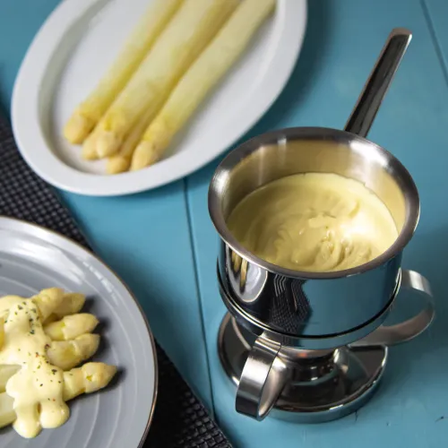 SPRING Cristal 0,5 l - rondel ze stali nierdzewnej z pokrywką i podgrzewaczem