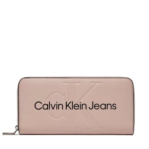 Большой женский кошелек Calvin Klein Jeans Sculpted Mono Zip Around Mono K60K607634 Pale Conch TFT