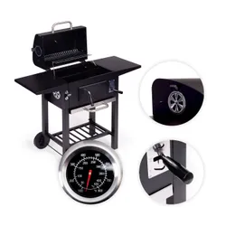 Grill węglowy ogrodowy z pokrywą regulacja rusztu termometr popielnik MultiGarden