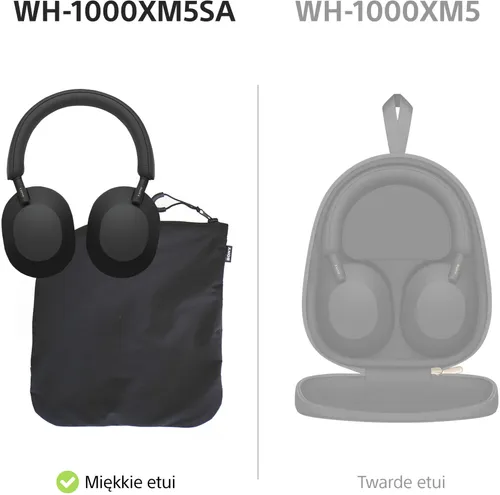 Słuchawki nauszne SONY WH-1000XM5SA ANC Czarny