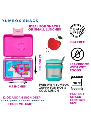 Śniadaniówka / lunchbox dziecięcy Yumbox Snack - lavender purple / magical unicorn