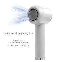 Suszarka do włosów Zehnder Flavia Jonizacja Dyfuzor Zimny nawiew 1600W 3 prędkości 3 temperatury Biały