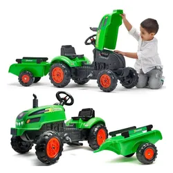 Falk Traktorek X Tractor Zielony Z Przyczepką Klakson 2-5 Lat