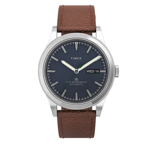 Timex Waterbury Automatic TW2U91000 Gümüş / Kahverengi Saatler