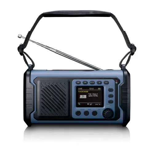 Radioodbiornik Lenco PDR-255BU Ładowanie solarne Na korbkę Latarka Powerbank Radio DAB+ Niebieski