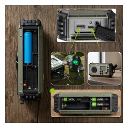 Radioodbiornik Vayox VA0440 Solarne Latarka Radio FM Bluetooth Zielony