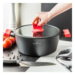 ZWIEGER Obsidian 5,5 l czarny - garnek aluminiowy z pokrywką