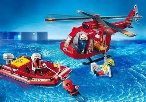 Playmobil City Набор фигурок 4428 Спасательный вертолет с понтоном