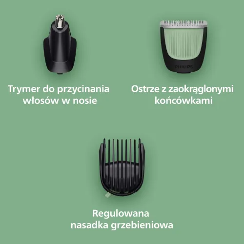 Trymer Philips Seria 3000 MG3930/15 6 nasadek 60min