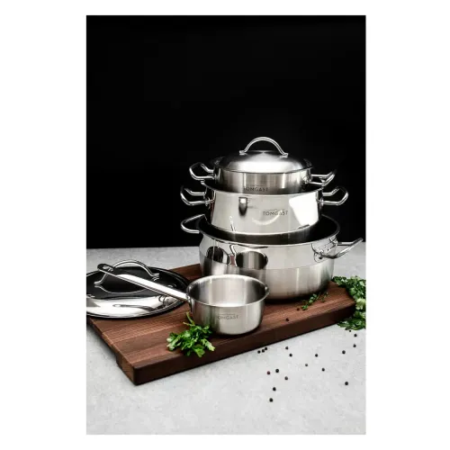 Garnek duży gastronomiczny ze stali nierdzewnej z pokrywką TOM-GAST EXCLUSIVE 20,5 l