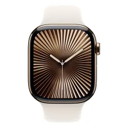 Apple Watch 10 GPS + Cellular 42mm koperta z tytanu (złoty) + pasek sportowy rozmiar M/L (księżycowa poświata)