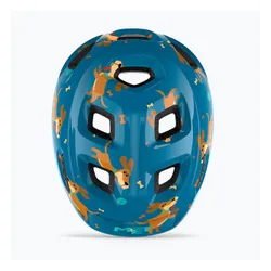Kask rowerowy dziecięcy MET Hooray blue teckel glossy