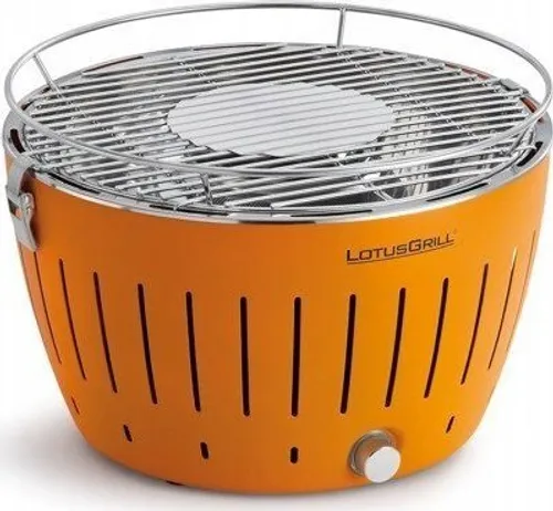 LotusGrill Kömür bahçe ızgarası XL 40 cm x 40 cm Turuncu + Kılıf