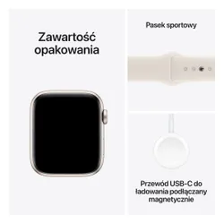 Apple Watch SE 2gen GPS + Cellular 44mm koperta z aluminium (księżycowa poświata) + pasek sportowy rozmiar M/L (księżycowa poświat) 2024 (CPO)