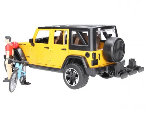 Машинка Bruder Jeep Wrangler Unlimited Rubicon z rowerem górskim i figurką kolarza (02543)