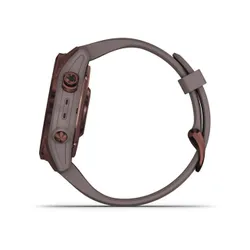 Смарт-часы Garmin FENIX 7S Sapphire Solar титановый темно-бронзовый с серым силиконовым ремешком (010-02539-29)