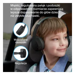 Słuchawki bezprzewodowe Belkin Soundform Mini dla dzieci Nauszne Bluetooth 5.3 Czarny