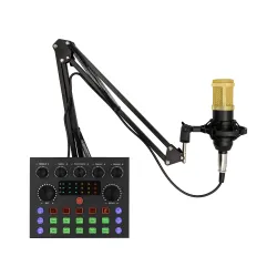 Mikrofon Musicmate MM-SD150 LiveMix + Zestaw do nagrywania i streamingu Przewodowy Pojemnościowy Czarno-złoty