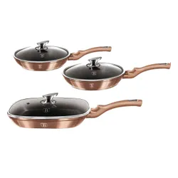 Zestaw patelni BERLINGER HAUS Metallic Line Rose Gold Edition BH/6195 (6 elementów)
