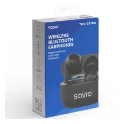 Słuchawki bezprzewodowe Savio TWS-02 PRO Douszne Bluetooth 5.4 Czarny
