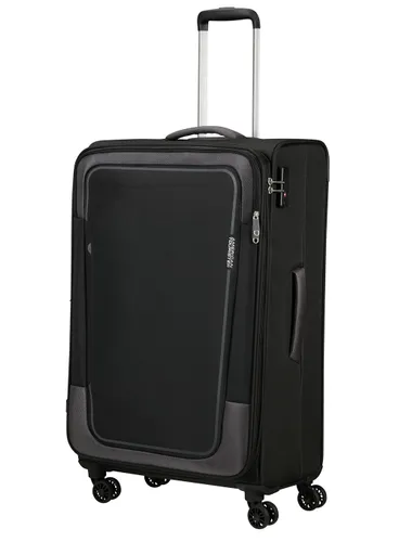 Walizka duża poszerzana American Tourister Pulsonic - asphalt black