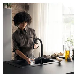 Bateria HANSGROHE Aqittura M91 76836670 z filtrem Czarny mat