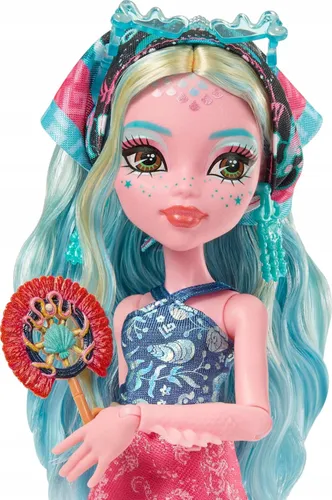 LALKA MONSTER HIGH STRASZYSEKRETY S7 Lagoona Blue wakacje zestaw z walizką