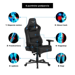 Fotel GAMVIS Elite 2.0 Pro XL Czarny (białe elementy)