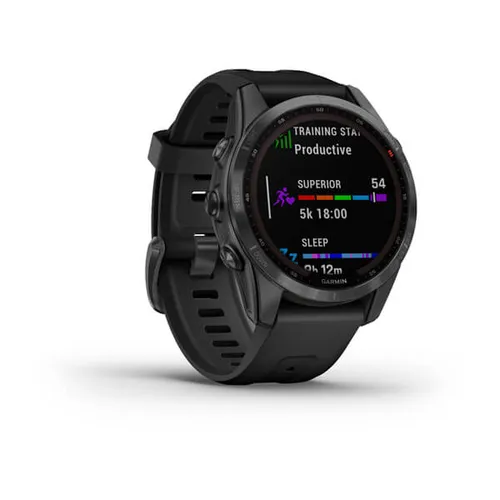 Смарт-часы Garmin FENIX 7S Solar серый с черным силиконовым ремешком (010-02539-13)