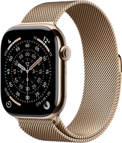 Apple Watch 11 GPS + Cellular 46mm koperta z tytanu (złoty) + bransoleta mediolańska rozmiar S/M (złoty)