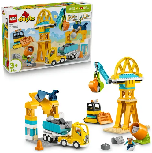 LEGO 10476 DUPLO Plac budowy z pojazdami 3 w 1