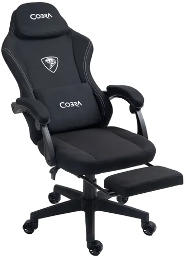 Fotel COBRA Player 5.0 CRF53BK Czarny + podnóżek