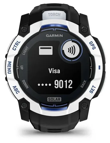 Smartwatch GARMIN Instinct 3 50mm Solar Biały + pasek czarno-niebieski