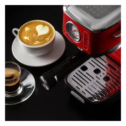 ARIETE Perfetto Slim Manometro Moderna 1381/33 1300 W czerwony - ekspres do kawy ciśnieniowy