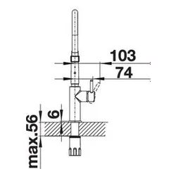 Bateria BLANCO Catris-S Flexo 525793 Czarny mat