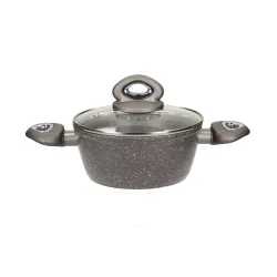 Garnek aluminiowy z pokrywką VALDINOX ROCK SZARY 1,8 l