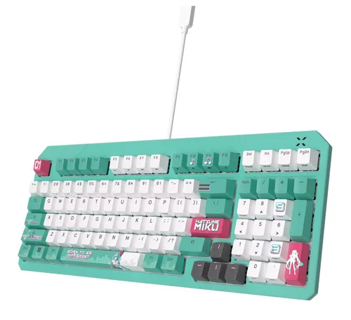 Klawiatura gamingowa ASUS RA09 TUF GAMING K3 GEN II MIKU/RD/US/PBT przewodowa optyczno-mechaniczne podświetlana zielona