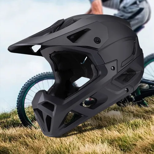 Kask rowerowy WOZINSKY HT-58C Czarny Full Face MTB (rozmiar M)