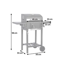 Grill węglowy ogrodowy Berdsen BD-892 żeliwny ruszt z pokrywą termometr + pokrowiec