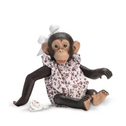 Małpka hiszpańska Lola w rampersie w kwiatki 32cm