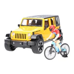 Машинка Bruder Jeep Wrangler Unlimited Rubicon z rowerem górskim i figurką kolarza (02543)