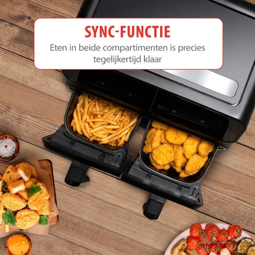 Air Fryer Frytkownica beztłuszczowa ALPINA 871125224012 8l z podwójnym koszem programator czasowy