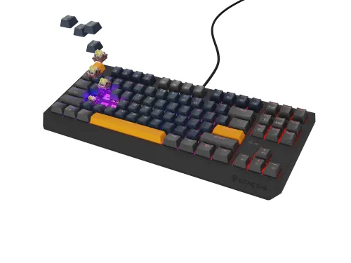 Klawiatura mechaniczna Genesis Thor 230 TKL Naval Blue Positive US RGB Outemu Panda Szary