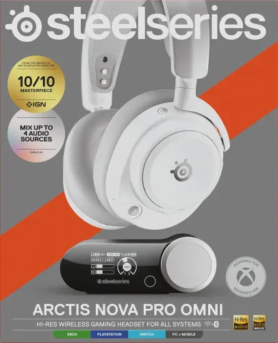 Słuchawki bezprzewodowe z mikrofonem SteelSeries Arctis Nova Pro Omni Nauszne Biały