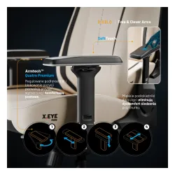 Fotel Diablo Chairs X.Eye Prime, Normal Size, Desert Storm Gamingowy do 140kg Beżowy