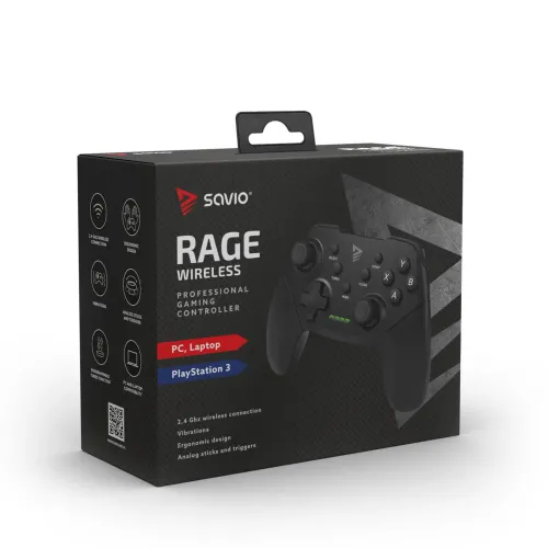 Pad Savio Rage Wireless do PC, PS3 Bezprzewodowy